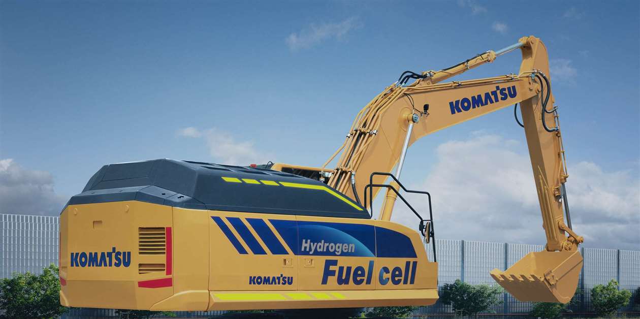 Komatsu launches midsized hydrogen fuelcell excavator concept