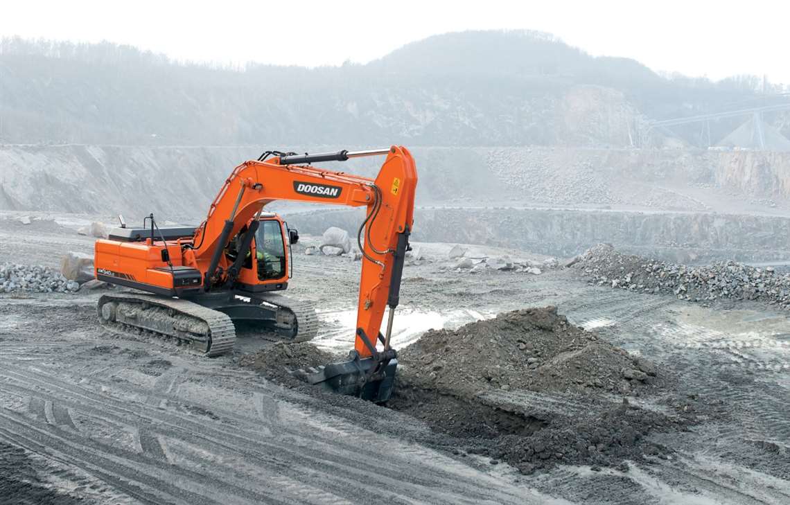 The Doosan DX340LC excavator model