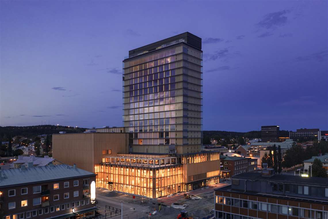 Sara Cultural Centre at dusk