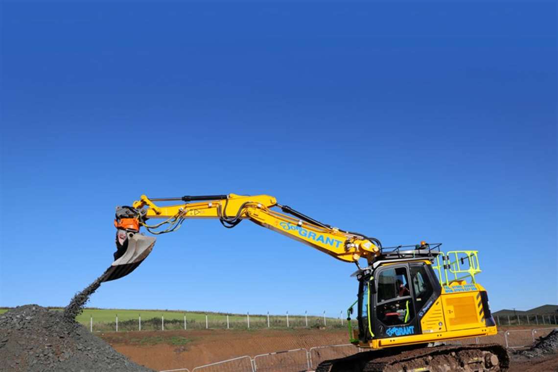  Tom Grant Plant Hire's new 150X excavator at work in Scotland.