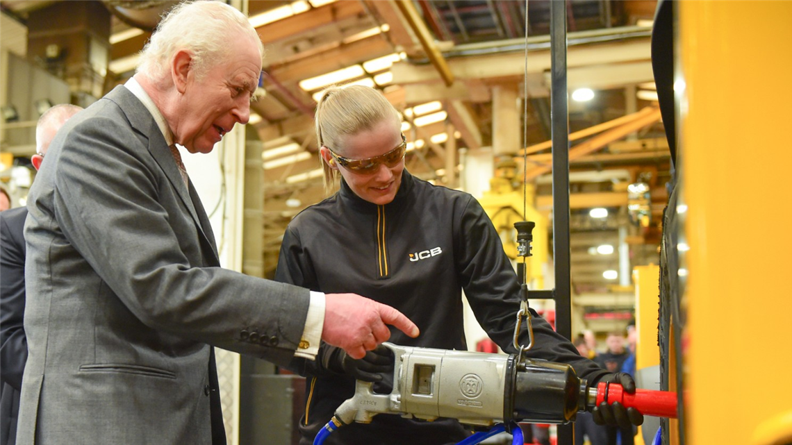 King Charles and Becky Bayliss (Image: JCB)