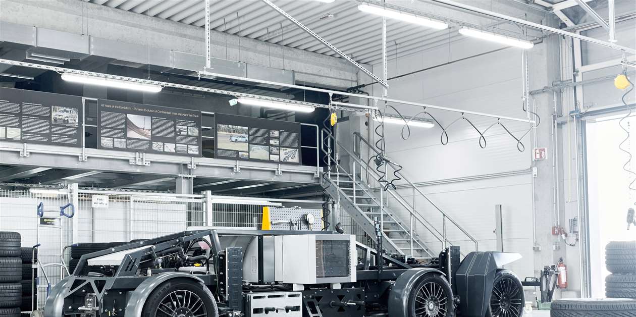 Continental reveals electric, driverless tire test rig - Construction ...