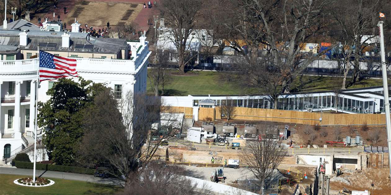 Construction of Trump’s White House ballroom halted once again