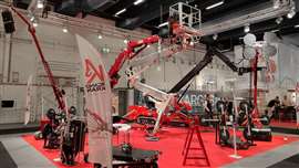 ScandKran's exhibition stand at Nordbygg 2022 in Sweden