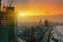 Construction work in Shanghai, China
