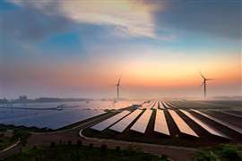 solar panels and wind turbines