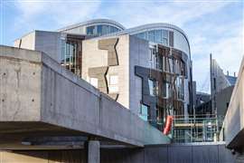 Exterior of the Parliament of Scotland building in Edinburgh