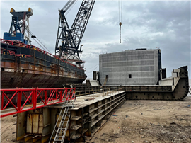 A ship breaking yard