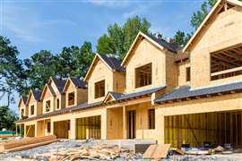 Timber frame homes under construction