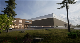 Digital render showing how the Northvolt Six gigafactory will look