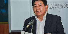 El ministro de Obras Públicas, Edgar Montaño.