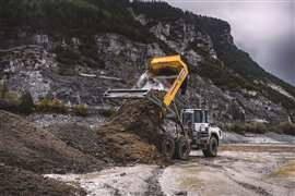 A Liebherr TA230 Litronic dump truck on site in Italy