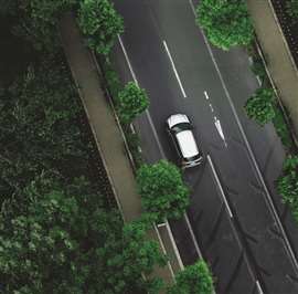 Car driving on asphalt road