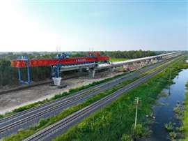 Obras em andamento no Projeto Ferroviário de Alta Velocidade China-Tailândia