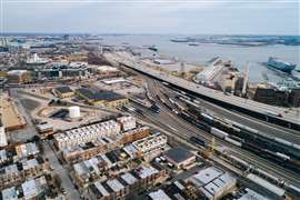 The I-95 rail cooridor in Baltimore.