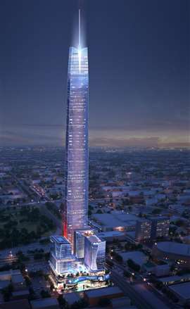 Ein digitales Rendering des Legacy Tower im Boardwalk at Bricktown-Komplex in Oklahoma