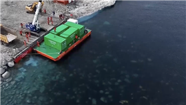 Containers holding the pre-cast panels arrive in Antarctica 