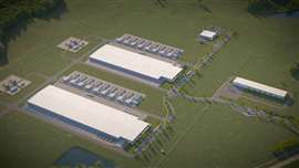 A digital render of Meta's data centre campus in Jeffersonville, Indiana, which Turner will start building this month
