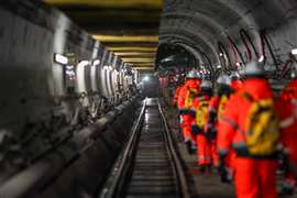 Workers inside the Woodsmith mine tunnel