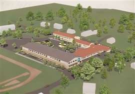 Render of the Rimforsa school project in Östergötland.