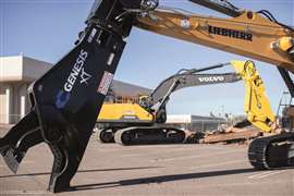 Ein Genesis-Anbaugerät auf einem Liebherr-Bagger