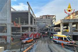 Photo by Comando Vigili del Fuoco Florence of the construction site where the collapse took place.