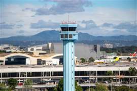 Aerial view of Ninoy Aquino International Airport in Manila, Philippines