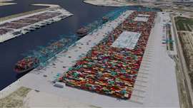 Digital render of the Maasvlakte II terminal expansion
