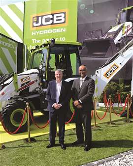 JCB showed its hydrogen combustion technology at Excon