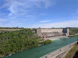 Robert Moses Niagara Hydroelectric Power Station shot from Canada.