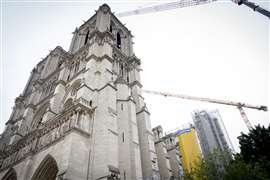 Notre-Dame de Paris cathedral in Paris, France, on the fourth anniversary of the fire.