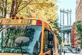 A school bus in Brooklyn, New York City, US. (Image: Adobe Stock)