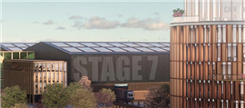 A digital render of how Crown Works Studios will look