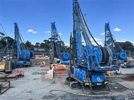 Four Soilmec hydromills at a Melbourne construction site (Image: Trevi Group)