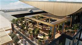A digital render of the 'Sky Deck' at Fulham FC's Riverside Stadium