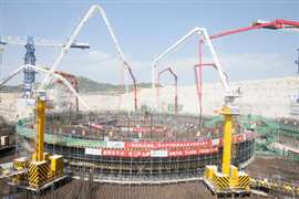 Construction of unit 1 at the Zhangzhou nuclear power plant