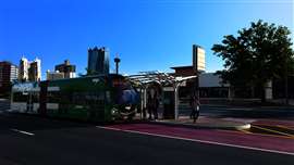 Digital render of a Green Line bus station