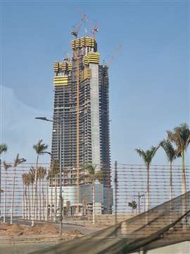 The Jeddah Tower as it appeared in 2021, following a long pause in construction works