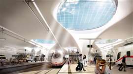 Digital render of Stuttgart's new main station, part of the delayed Stuttgart 21 project