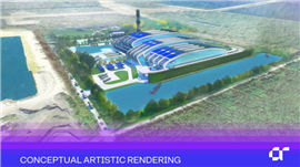 A digital conceptual image of a new waste-to-energy plant for Miami-Dade County, Florida, US