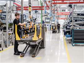 Mercedes-Benz eActros 600 front box production line Mannheim, Germany