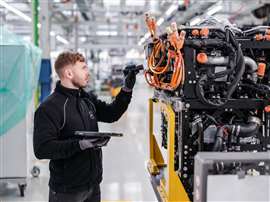 Front box production for Mercedes-Benz eActros 600 in Mannheim, Germany