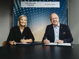 Karin Rådström and Martin Lundstedt. president and CEO, Volvo Group
