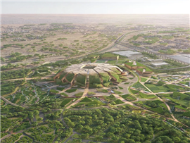 Digital render of the planned King Salman stadium in Riyadh, Saudi Arabia