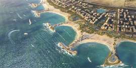 Ein digitales Rendering des Bilaj Al Jayazer Beach-Projekts