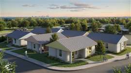 Render of ICON printed homes in Texas (Image courtesy ICON)