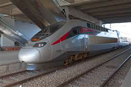 An ONCF high-speed train in Casablanca