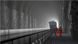 A digital render of how the completed Stad ship tunnel in Norway would look (Image courtesy of Kystverket)