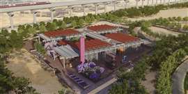 A digital render of the TRI-Lab and the new campus extension of the American University in Cairo