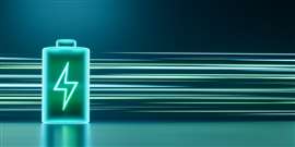Batería de iones de litio recargable de alta capacidad con almacenamiento de energía futurista de neón verde brillante